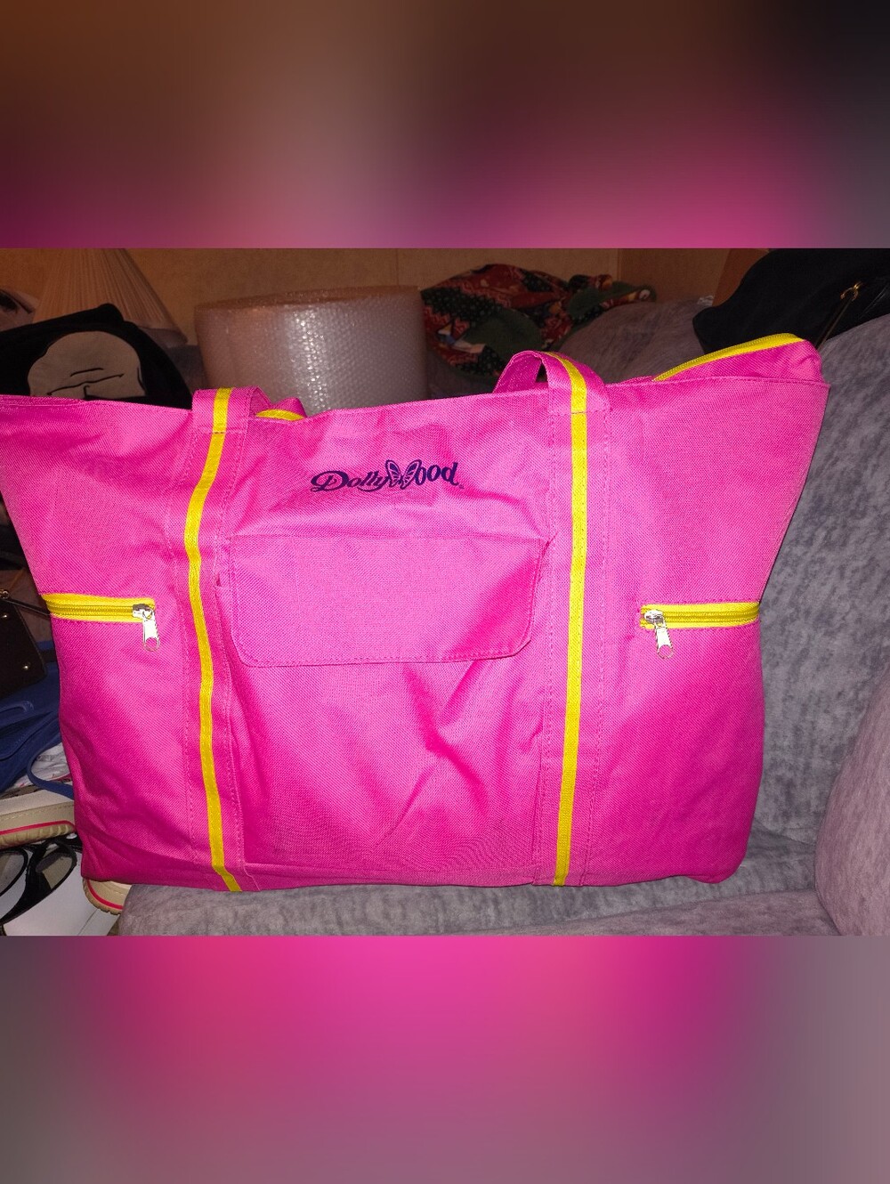 Pink & Yellow Dollywood Tote Bag